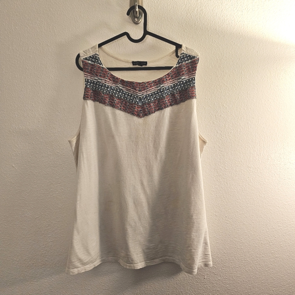 22/24 Beaded Embroidered Detail Top Plus Size Lane Bryant